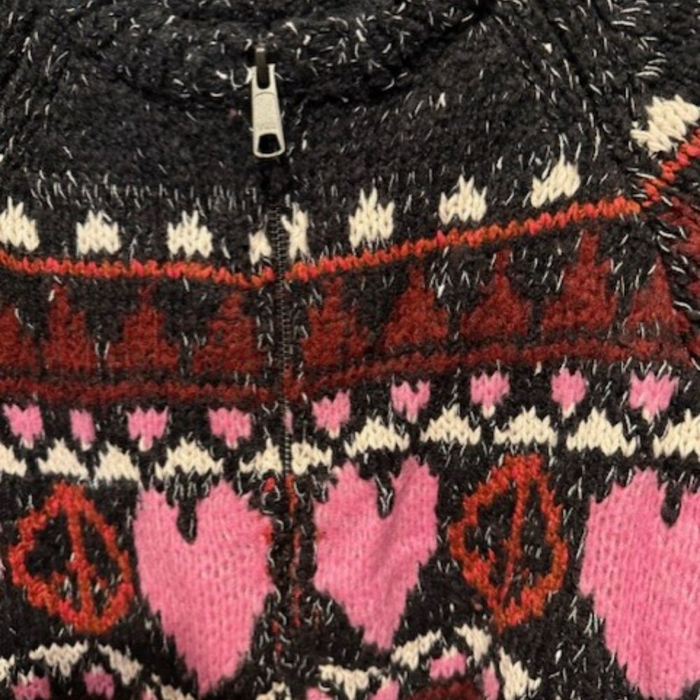 Pilcro Peace Love Icon Zip-Up Cardigan Sweater - Picture 11 of 16